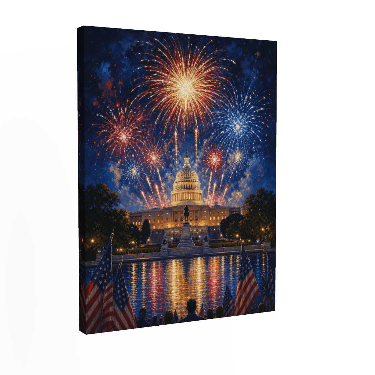 Fireworks Over the Capitol — Night Scene