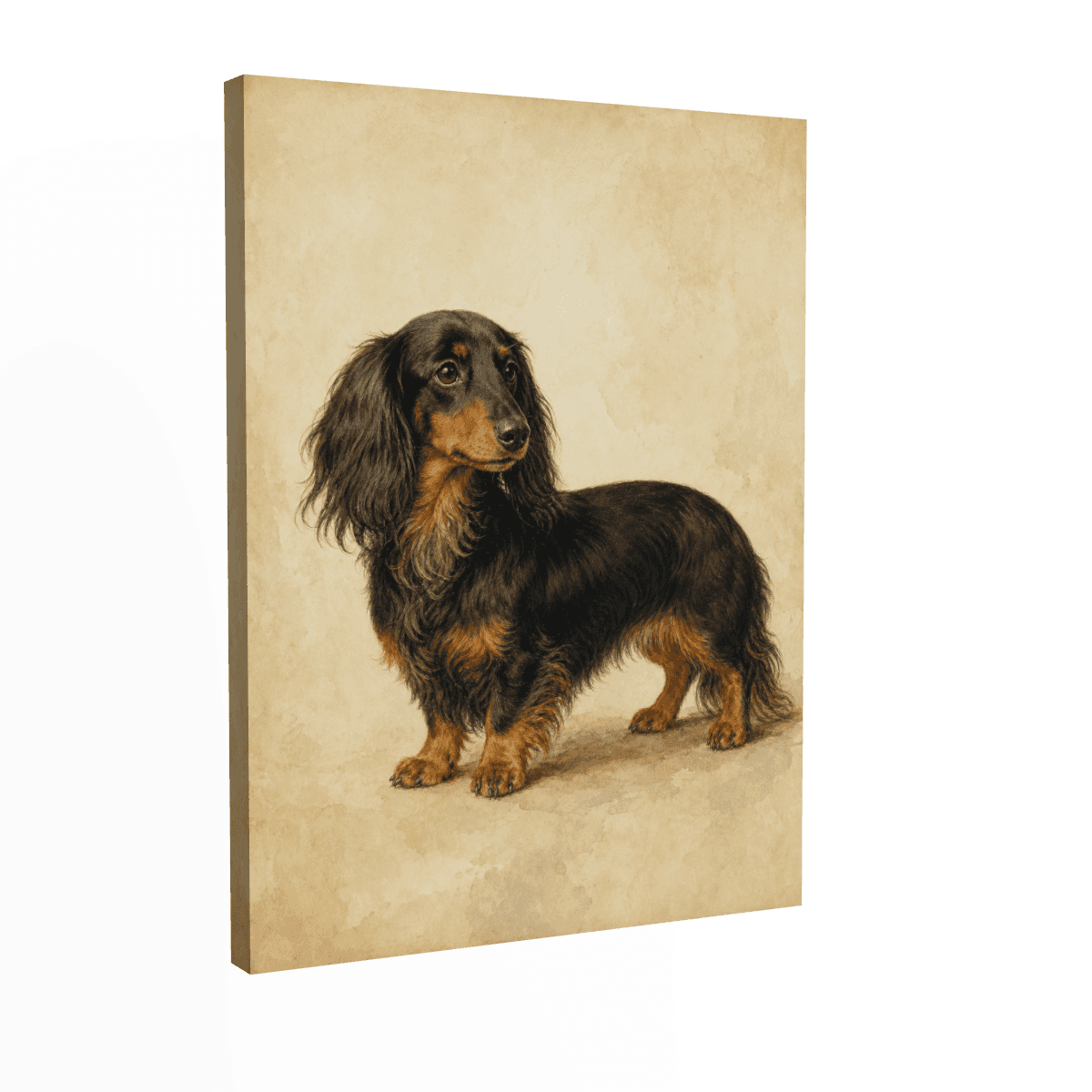 Long-Haired Dachshund — Vintage Portrait