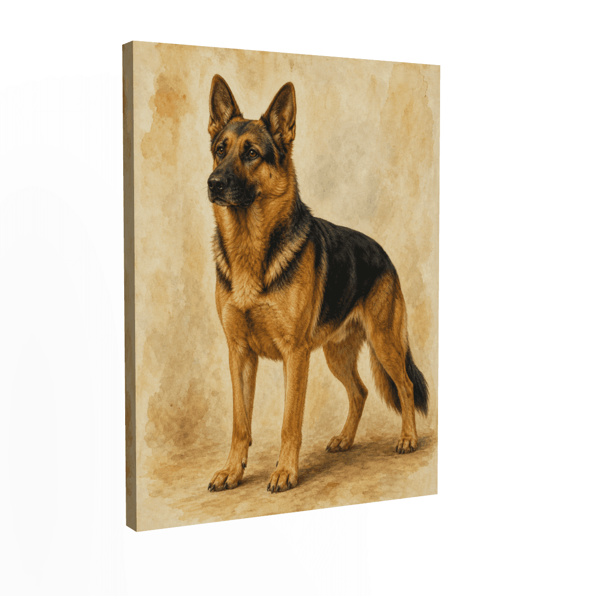German Shepherd — Vintage Watercolor