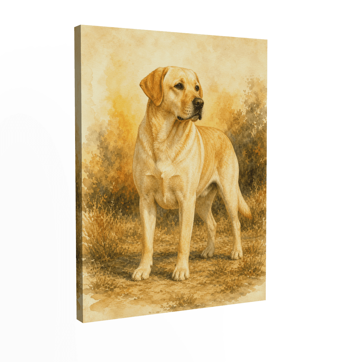 Yellow Labrador Retriever — Watercolor Portrait
